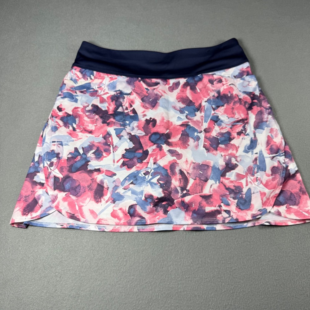 Callaway Womens Size M Opti-Dri Golf Skort Floral Watercolor Navy Pink Skirt